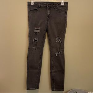 AE Black Distressed Skinny Jean Jegging